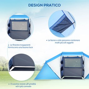 Tenda da Campeggio per 6 Persone 460x230x195 cm...
