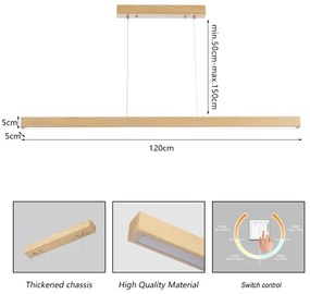 Brilagi - Lampadario LED a cavo OAK LED/30W/230V 3000/4500/6000K rovere