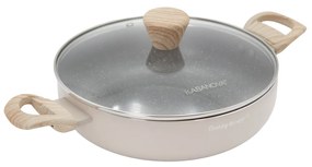 Tegame 24 cm taupe scritta Cooking Therapy con coperchio