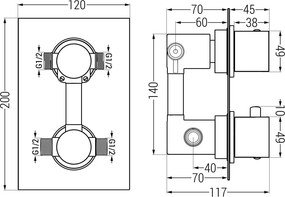 Mexen Cube DR02 set doccia da incasso con soffione 30 cm, cromo - 77502DR0230-00