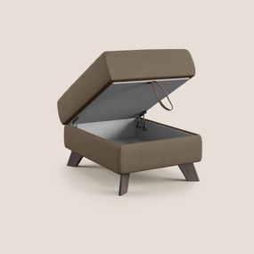 Moon Pouf contenitore e piedini alti in microfibra impermeabile T11 marrone