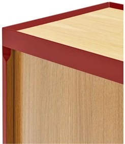 Cassettiera bassa rossa effetto rovere 165x78 cm Arista - Teulat