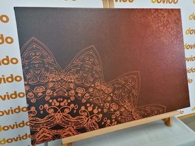 Quadro su tela – Elementi moderni di Mandala in sfumature di marrone