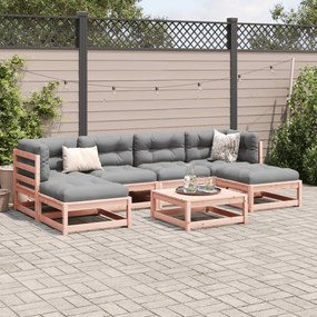 Set divani giardino 7 pz cuscini legno massello abete douglas