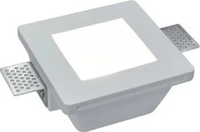 Portafaretto GU10 ed MR16 Quadrato in Gesso Pitturabile Ø120x120 mm