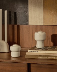 Kave Home - Candelabro piccolo Signe in marmo bianco 8 cm