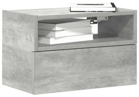 Comodino A Muro Grigio Cemento 45x26x28,5 Cm /