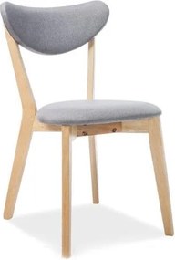 Sedia imbottita in legno Brando grigio - H 76 cm