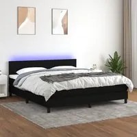 Letto a Molle con Materasso e LED Nero 180x200cm in Tessutocod mxl 98798