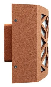Applique Slim per Esterni con Griglia decorativa IP65 - E27 Corten