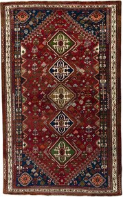 Shiraz Tappeto 270 x 170 Rosso (Iran) Annodato A Mano