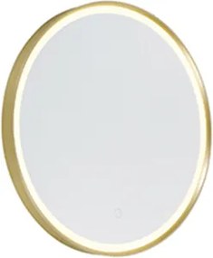 Specchio da bagno oro 50 cm con LED dimmerabile a 3 livelli con touch rotondo - Miral