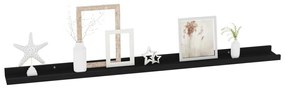 Mensole da parete 4 pz nere 100x9x3 cm