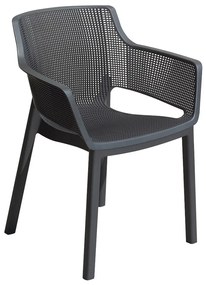 Sedia da giardino in plastica grigio scuro Elisa - Keter