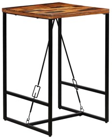 Tavolino Da Bar İn Legno Massello Di Recupero 70x70x106cm /