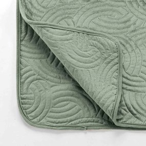 Set con copriletto e federa verde in velluto 220x240 cm Solange – douceur d'intérieur
