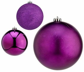 Set di palline di Natale Viola Plastica Ø 15 cm (4 Unità)