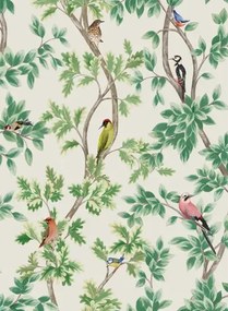 Tapete Netherfield v. Osborne & Little - Ivory/ Leaf Green