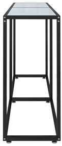 Tavolo consolle bianco marmo 160x35x75,5 cm in vetro temperato