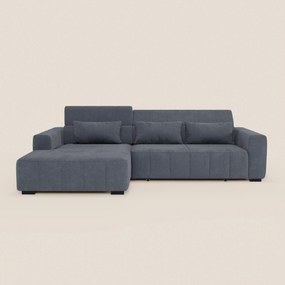 Doric Divano angolare con penisola e sedute allungabili con relax elettrico - poggiatesta reclinabili in tessuto smacchiabile T23