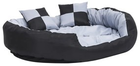 Cuscino per cani reversibile lavabile grigio e nero 110x80x23cm