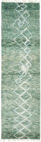 Berber Tappeto orientale 70x260 Verde (Pakistan) Annodato A Mano
