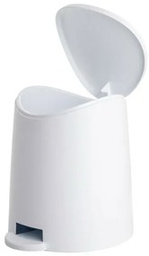 Pattumiera da Bagno Moderna Colore Bianco con Pedale e Coperchio