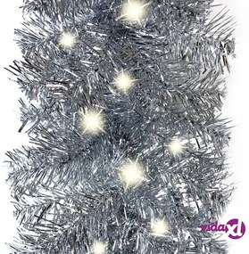 vidaXL Ghirlanda Natalizia con Luci a LED 5 m Argento