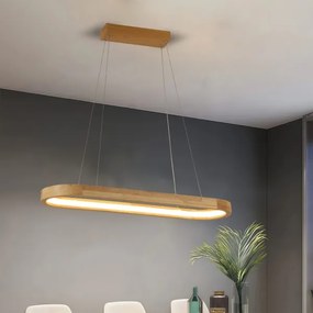 Brilagi - Lampadario LED a sospensione su cavo UMEA WOOD LED/30W/230V 70x20 cm legno di hevea
