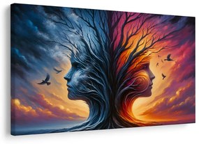 Quadro su tela – Albero della vita e volti