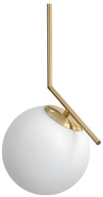 Lampada Da Soffitto Pensile Di Vetro Palla Oro Bianco Oro G106-1W Gold White