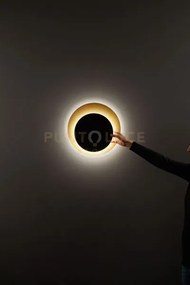 Plafoniera drum in alluminio colore oro e nero a led 43w 3440lm - 3...