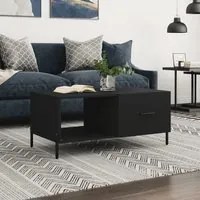 Tavolino da Salotto Nero 90x50x40 cm in Legno Multistrato 829221