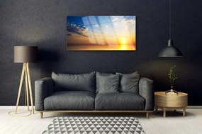 Quadro acrilico Paesaggio delle nuvole di alba 100x50 cm