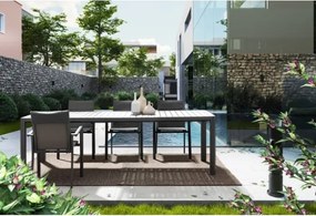 Tavolo Da Esterno Allungabile In Alluminio 100x180-240 Cm Kiplin Antracite Bizzotto