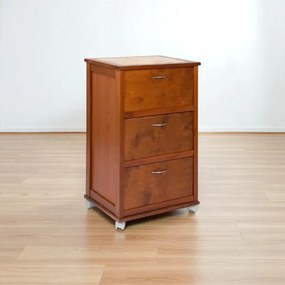 Carrello mobiletto con ante a ribalta e piano in mattonelle CILIEGIO