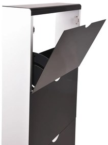 Scarpiera nera in metallo con ante ribaltabili 51x138x16 cm – Household Pleasure