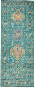 Samarkand Tappeto 80x200 Verde (Pakistan) Annodato A Mano