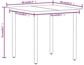 Set da Pranzo da Giardino 5 pz Nero