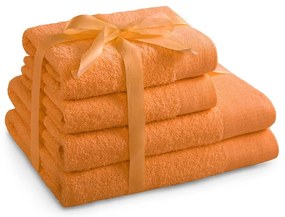 Set di asciugamani per viso e corpo tipo terry arancioni in cotone 4 pz Amari – Restilo