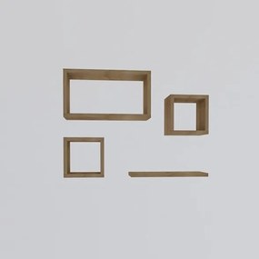 Set Di Mensole A Parete Effetto Legno Con Cubi Effetto Legno Alma