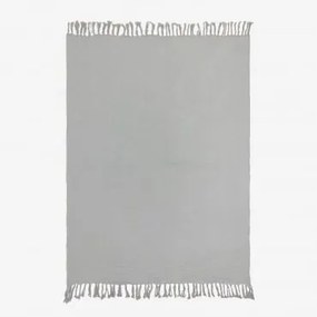 Coperta Plaid in garza di cotone (170x130 cm) Eloi Grigio Ghiaccio - Sklum