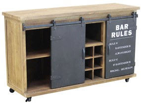 COLETTE - madia in legno con portabottiglie