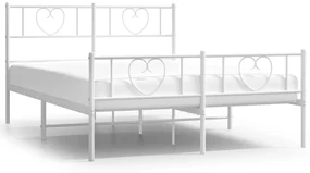 Giroletto con testiera e pediera metallo bianco 140x190 cm