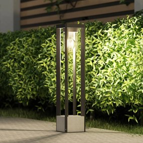 Lampioncino da giardino Kalisa Lucande, dimmerabile, Alluminio / Grigio / Zincato, Alluminio, Moderno, Lampada da esterni
