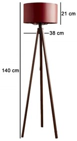 Lampada da terra AYD 1xE27/40W/230V marrone/rosso