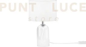 Lume london bianco in vetro e paralume in tessuto 1 luce attacco e1...