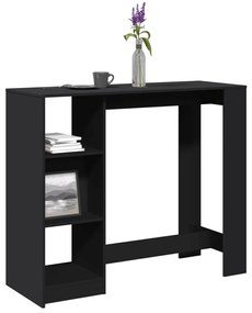 Tavolo Bar Con Ripiano Nero 124x46x103,5 Cm Legno Multistrato /