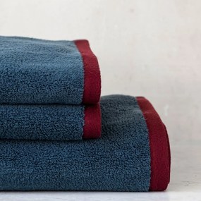 Set di asciugamani tipo terry blu scuro/grigi in cotone organico 2 pz 40x55 cm Soft – Mette Ditmer Denmark