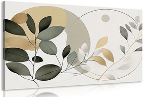 Quadro su tela – Foglie boho in cerchi